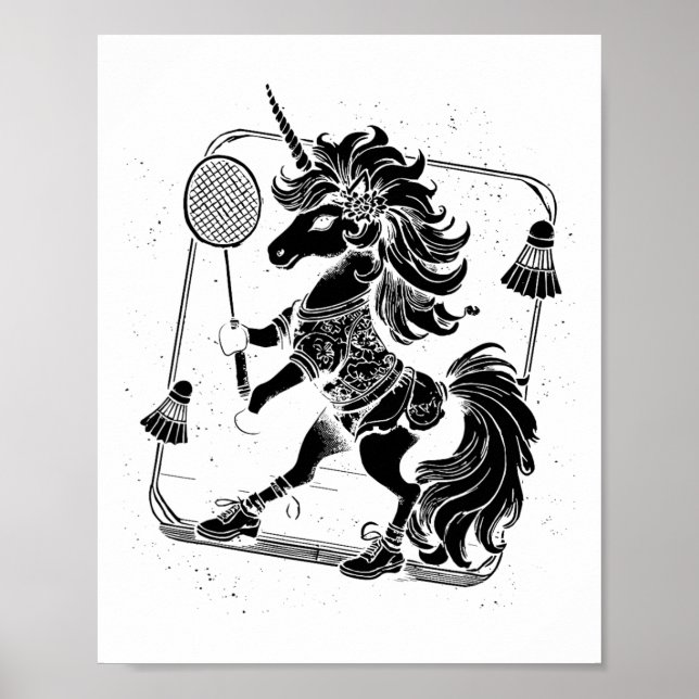 Affiche Navette du joueur de badminton (Devant)