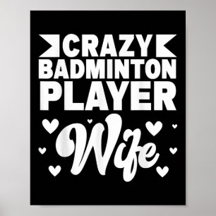 Affiche Navette femme du joueur de badminton fou