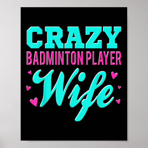 Affiche Navette femme du joueur de badminton fou