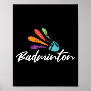 Affiche Navette Joueur Badminton Racket Sports Coach Équip