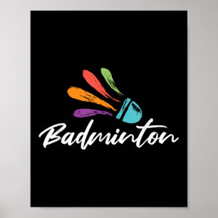Affiche Navette Joueur Badminton Racket Sports Coach Équip