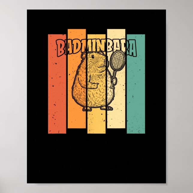 Affiche Navette Retro Capybara - Badminton Badminb Vintage (Devant)