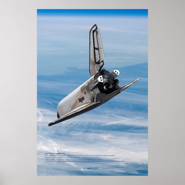 Affiche Navette soviétique Buran au-dessus de la planète T (Devant)