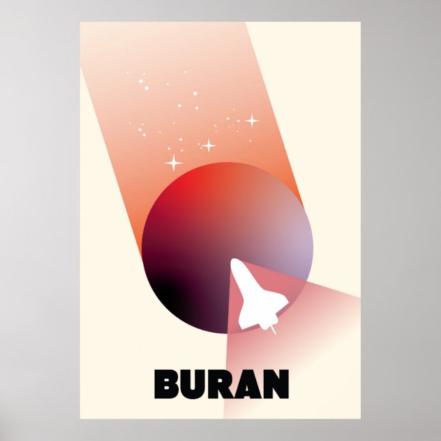 Affiche Navette spatiale Art spatial de style vintage. (Devant)