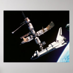Affiche Navette spatiale Atlantis et ISS
