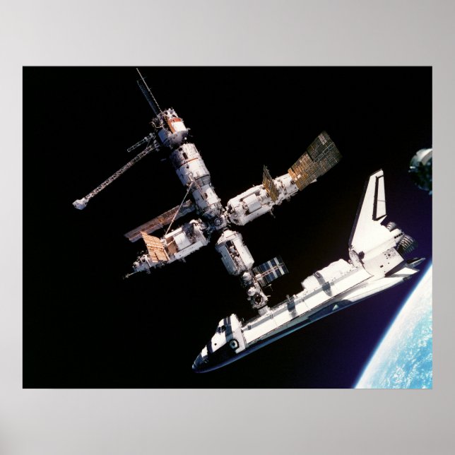 Affiche Navette spatiale Atlantis et ISS (Devant)