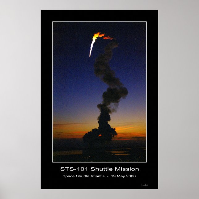 Affiche Navette spatiale Atlantis Lift-off - 19 mai 2000 (Devant)