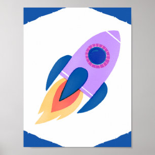 Affiche Navette Spatiale Blast Off Left