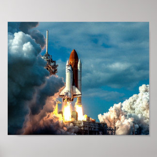Affiche Navette spatiale descendez vers l'affiche spatiale