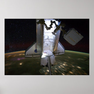 Affiche Navette spatiale Endeavor ancrée à l'ISS (2011)