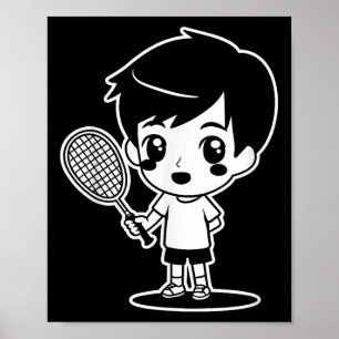 Affiche Navette sport Badminton Cartoon Racquet pour enfan
