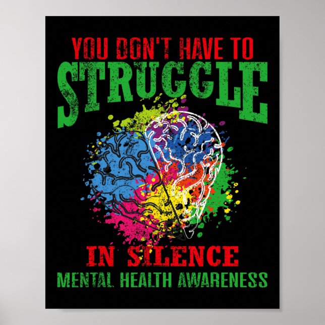 Affiche N'Avez Pas À Lutter Dans Le Silence La Santé Menta (Devant)