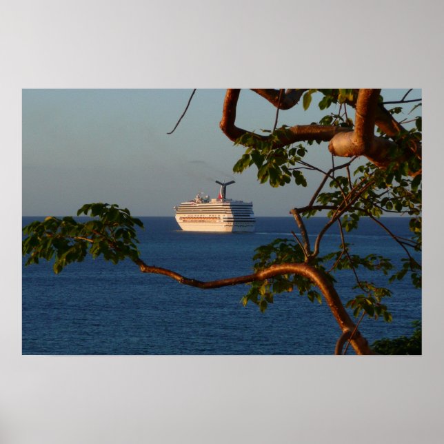Affiche Naviguer au coucher du soleil I Vacances en croisi (Devant)
