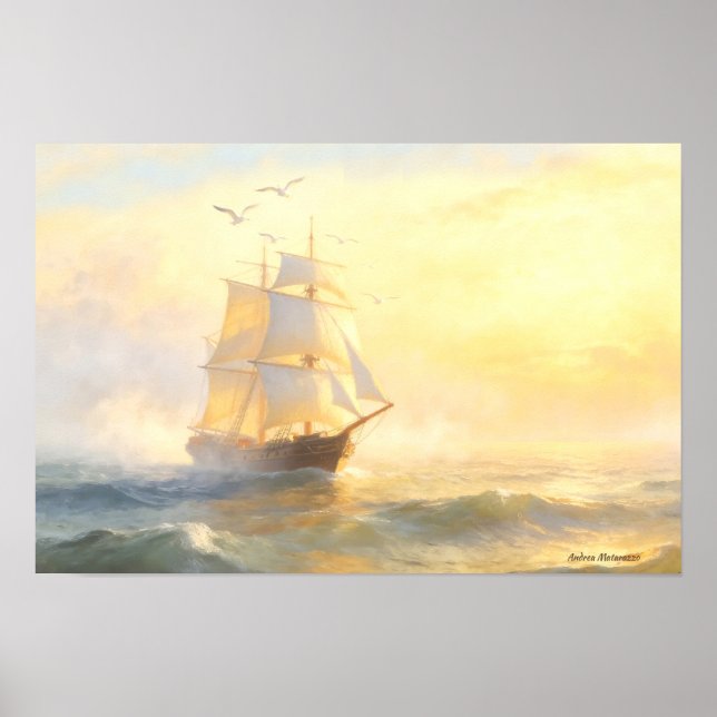 Affiche Naviguer dans la brume dorée (Devant)