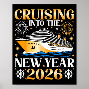 Affiche Naviguer dans la nouvelle année 2026 Bonne année F