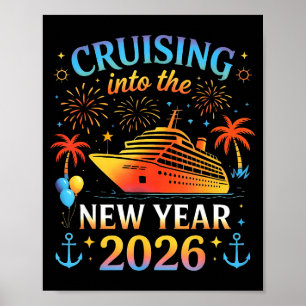 Affiche Naviguer dans la nouvelle année 2026 Bonne année F