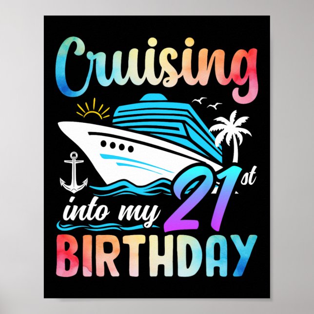 Affiche Naviguer vers mon 21e anniversaire 21 ans Annivers (Devant)