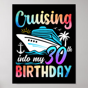Affiche Naviguer vers mon 30e anniversaire 30 ans Annivers