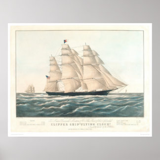 Affiche Navire à Clipper "Flying Cloud" (0397A)