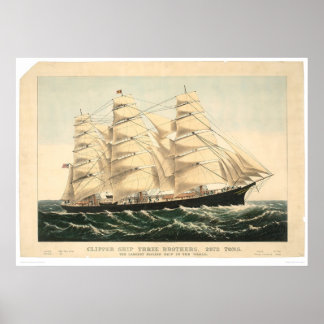 Affiche Navire Clipper "Three Brothers" (0406A)