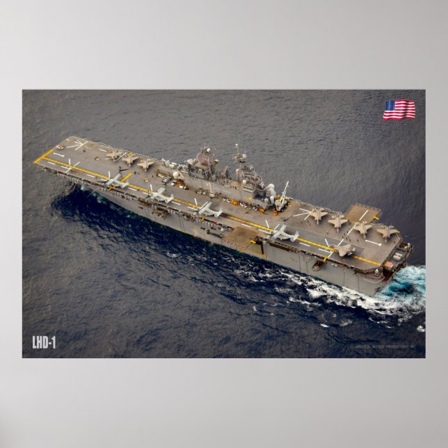 AFFICHE NAVIRE D'ASSAUT AMPHIBIEUX - LHD-1 (Devant)