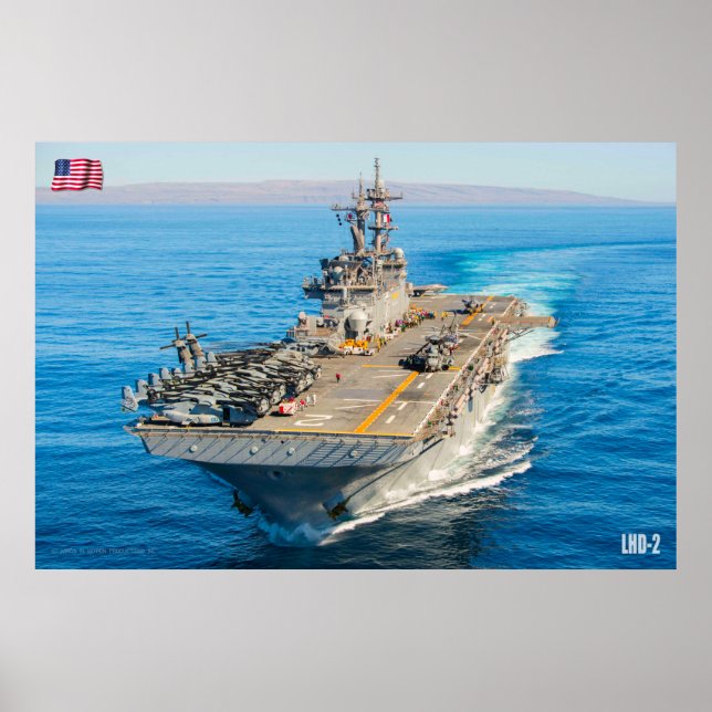 AFFICHE NAVIRE D'ASSAUT AMPHIBIEUX - LHD-2 (Devant)