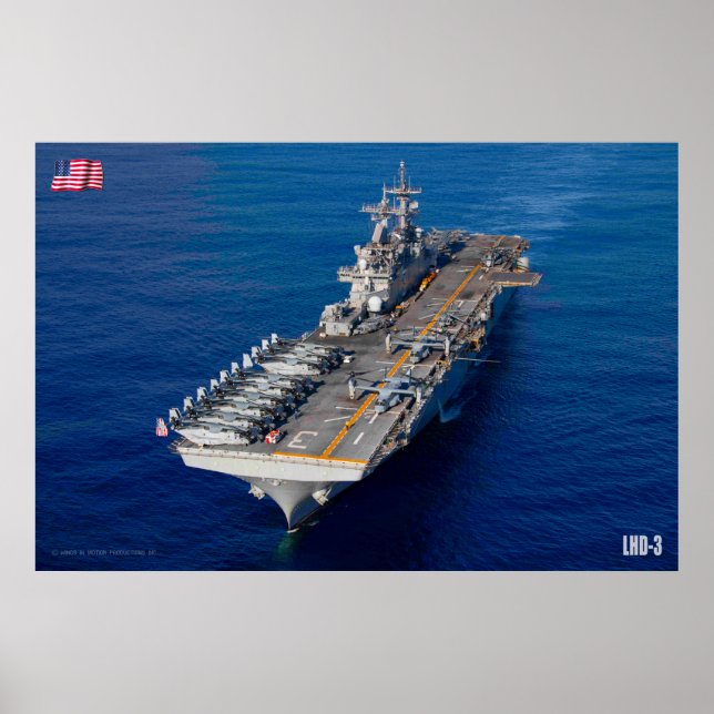 AFFICHE NAVIRE D'ASSAUT AMPHIBIEUX - LHD-3 (Devant)