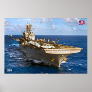 AFFICHE NAVIRE D'ASSAUT AMPHIBIEUX - LHD-8