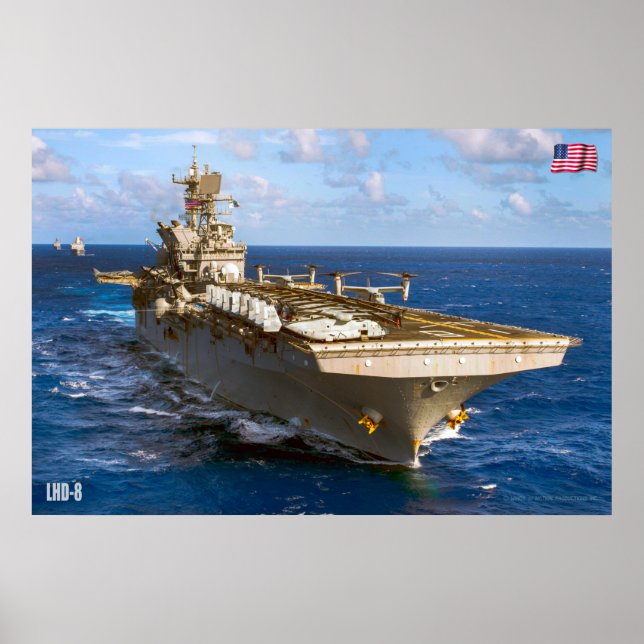 AFFICHE NAVIRE D'ASSAUT AMPHIBIEUX - LHD-8 (Devant)