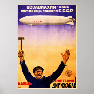 Affiche Navire d'aviation soviétique CCCP Propagande commu