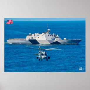 AFFICHE NAVIRE DE COMBAT LITTORAL - LCS-1