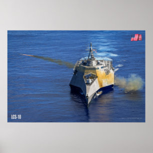 AFFICHE NAVIRE DE COMBAT LITTORAL - LCS-10