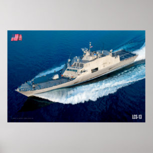 AFFICHE NAVIRE DE COMBAT LITTORAL - LCS-13