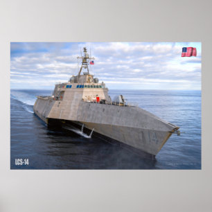 AFFICHE NAVIRE DE COMBAT LITTORAL - LCS-14