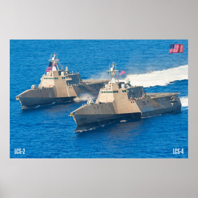 AFFICHE NAVIRE DE COMBAT LITTORAL - LCS-4 (Devant)