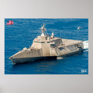 AFFICHE NAVIRE DE COMBAT LITTORAL - LCS-4
