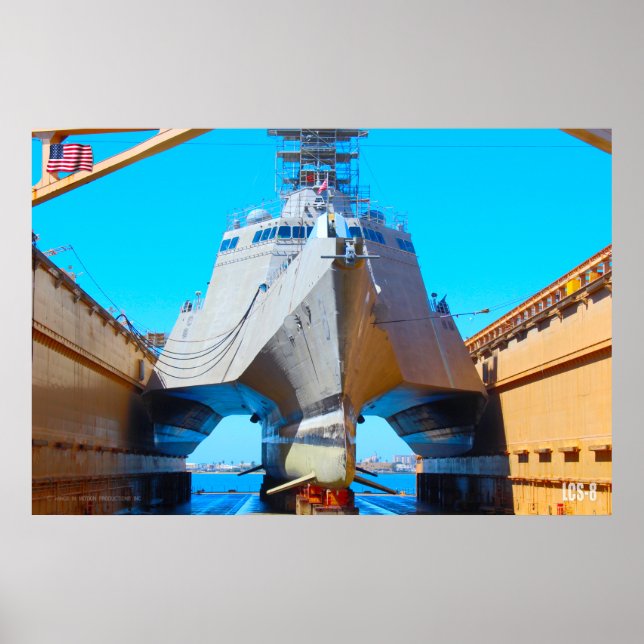AFFICHE NAVIRE DE COMBAT LITTORAL - LCS-8 (Devant)
