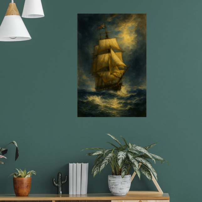 Affiche Navire de la marine britannique des années 1700 |  (Salon 1)