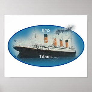Affiche Navire de ligne Titanic Maritime Blue Star