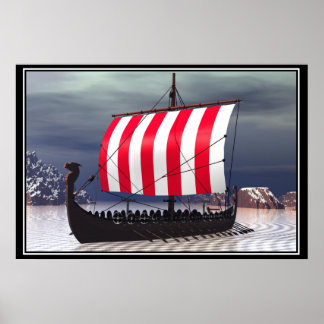 Affiche Navire de navigation Viking Drakkar