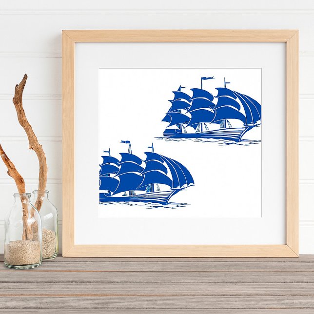 Affiche Navire de voile vintage nautique océan clipper (Créateur téléchargé)