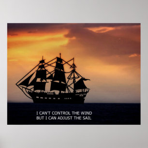 Affiche NAVIRE DE VOILE vintage -QUOTE