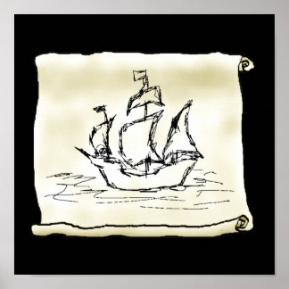 Affiche Navire pirate.