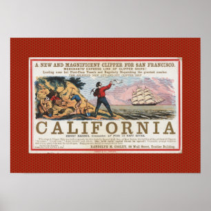 Affiche Navire vintage California Bound Clipper
