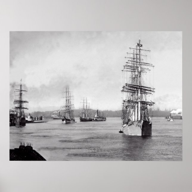 Affiche Navires à Portland Oregon (Devant)