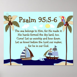 Affiche Navires Ahoy Nautical Bible Verse Mur Imprimer