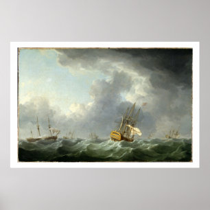 Affiche Navires anglais devant un mâle