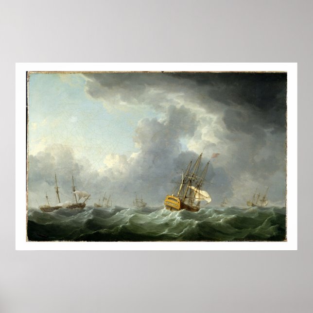 Affiche Navires anglais devant un mâle (Devant)