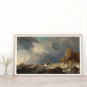 Affiche Navires dans un Galé, Marine