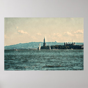 AFFICHE NAVIRES SUR L'AFFICHE DE NEW YORK BAY